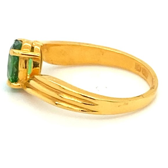 Tsavorite Garnet 1.75ct Solid 22K Yellow Gold Ring - Picture 6 of 7
